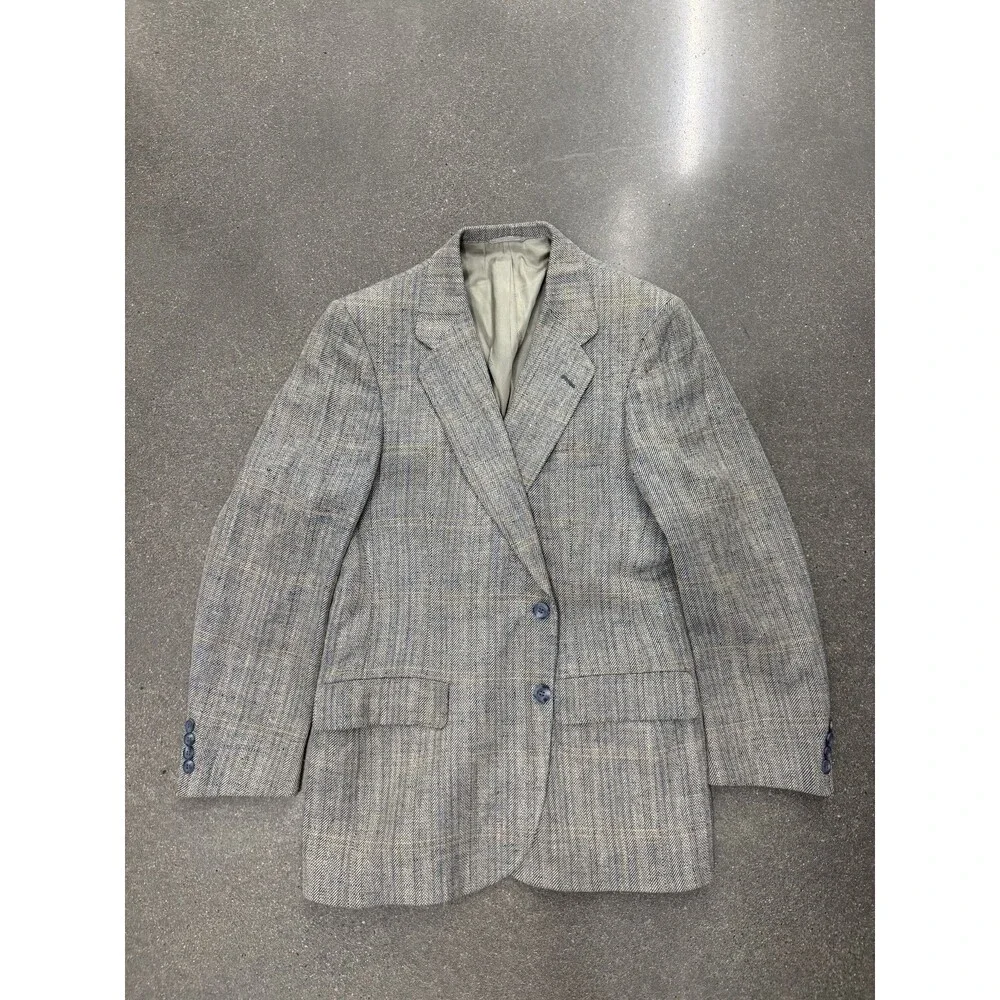 Vintage Lanvin Paris Saks Fifth Avenue Plaid Silk Wool Tweed Sport Coat Blazer